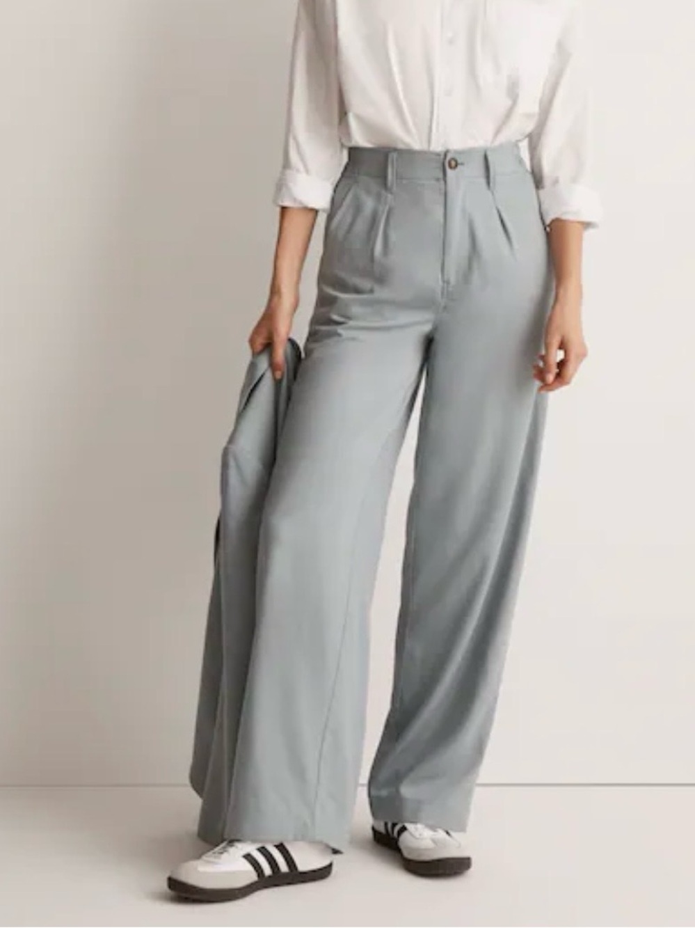 Madewell The Neale Straight Leg Pant in Drapeweave in overcast